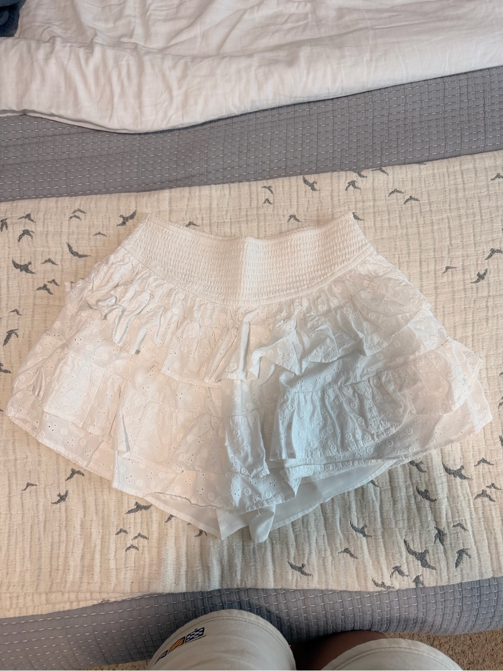 Hollister White Eyelet Ruffle Skort